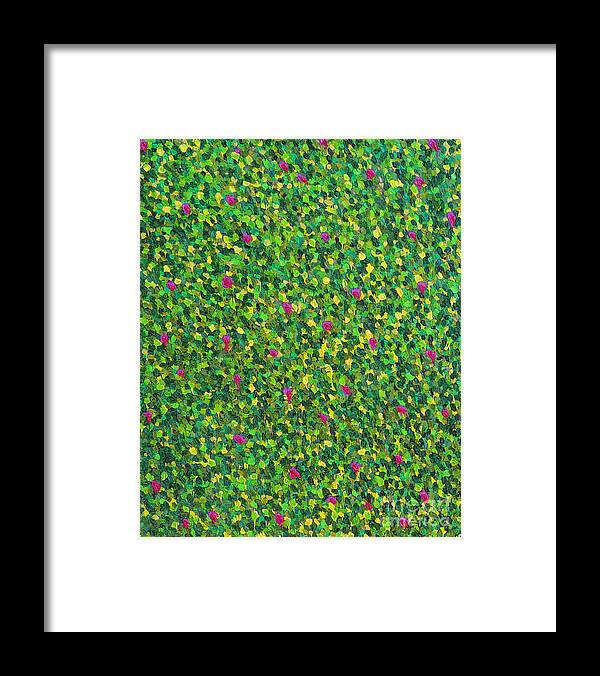 Abstract Framed Print featuring the painting Soft Green with Pink by Dean Triolo
