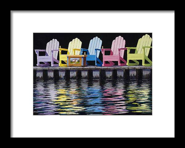 Adirondack Chair Framed Print featuring the painting Sol by Mary Giacomini
