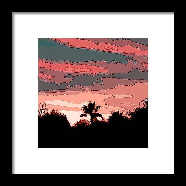 Abstract Framed Print featuring the digital art Solana Beach Sunset 1 by Kirt Tisdale