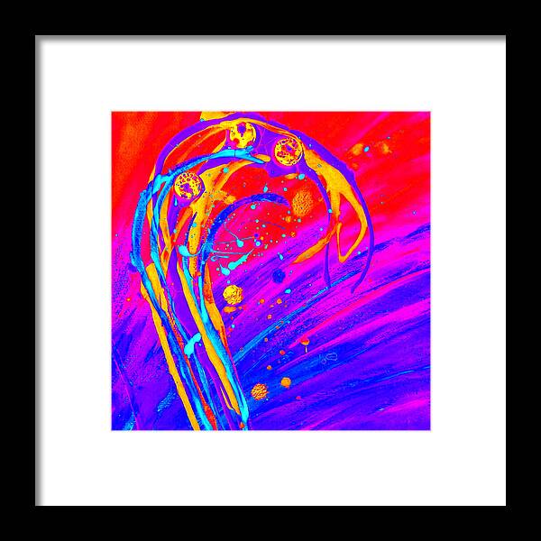 Abstract Framed Print featuring the painting Solar Flare by Darren Robinson