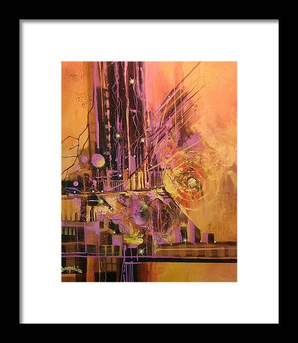 Abstract Art Framed Print featuring the painting Solar Flare by Tom Shropshire