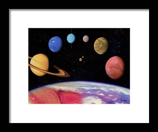 Solar System Framed Print featuring the photograph Solar System Planets by Mark Garlick/science Photo Library