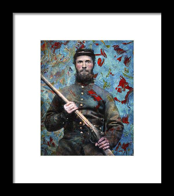 Daguerrotype Framed Print featuring the painting Soldier Fellow 2 by James W Johnson