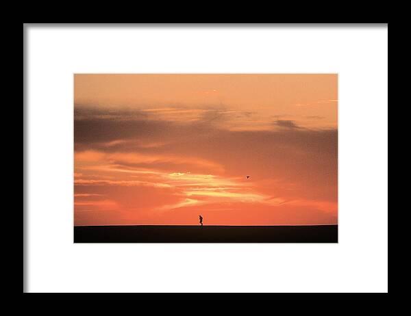 Jogging Framed Print featuring the photograph Solitary Jogger by John Harmon