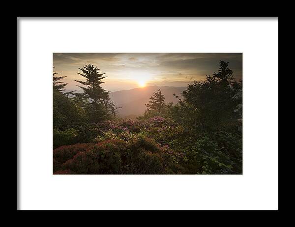 Sun Framed Print featuring the photograph Myrtle Point Sunrise - Mount LeConte by Doug McPherson