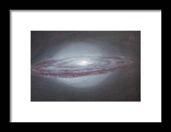 Space Framed Print featuring the painting Sombrero Galaxy by Nicla Rossini