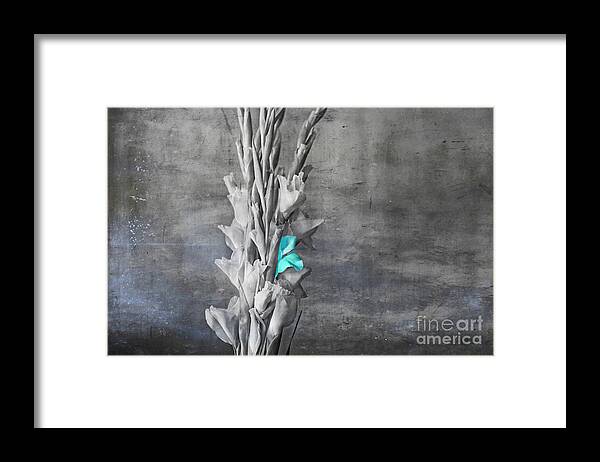 Blue Framed Print featuring the digital art Some Blue by Lori Frostad