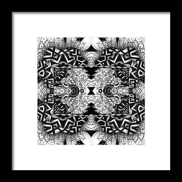 Abstract Framed Print featuring the digital art Some Reflections - A Lines and Dots and Gradual Shadings Compilation by Helena Tiainen