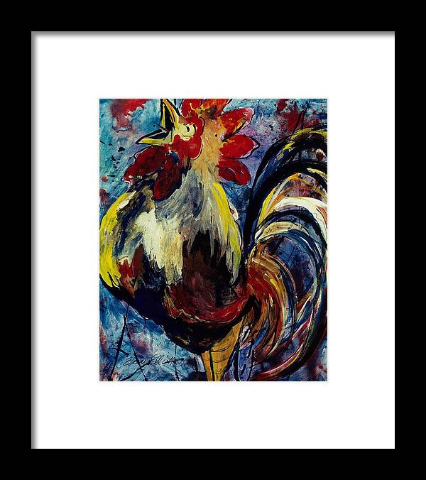 Rooster Framed Print featuring the painting Something to Crow About Too by Elaine Elliott