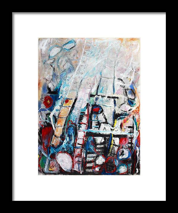 Abstract Framed Print featuring the painting Sometimes the Wind Just Blows So Hard by Mary C Farrenkopf