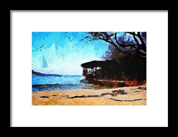 Sea Framed Print featuring the mixed media Somewhere by Binka Kirova