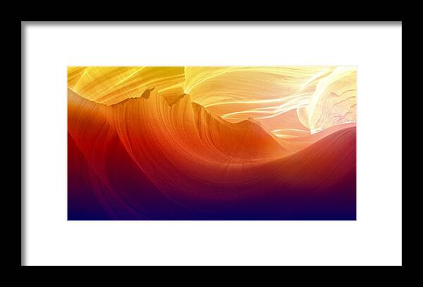 Antelope Canyon Framed Print featuring the photograph Somewhere in America series - Colorful light in Antelope Canyon by Lilia S