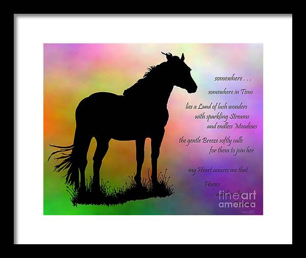 Horse Framed Print featuring the digital art Somewhere by Marianne NANA Betts