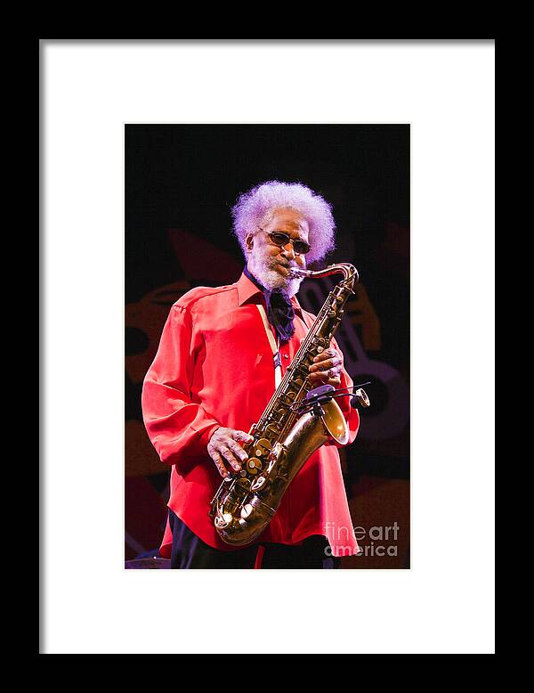 Craig Lovell Framed Print featuring the photograph Sonny Rollins in Red Shirt by Craig Lovell