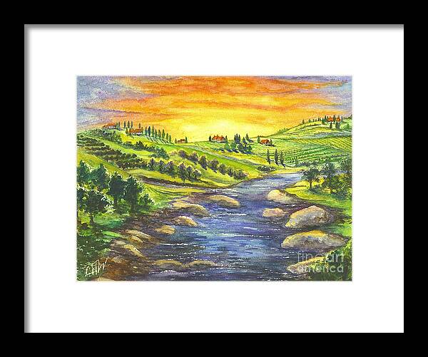 Villa Framed Print featuring the painting Sonoma Country by Carol Wisniewski