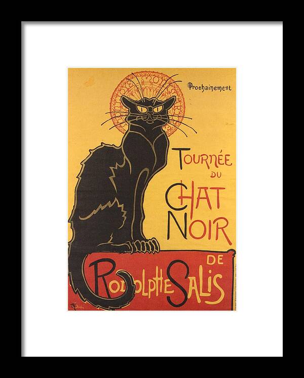 Cat Framed Print featuring the digital art Soon the Black Cat Tour by Rodolphe Salis by Taiche Acrylic Art
