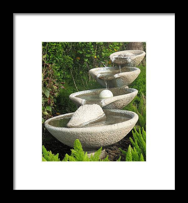 Nature Framed Print featuring the photograph Soothing Sounds Water Fountains by Ella Kaye Dickey