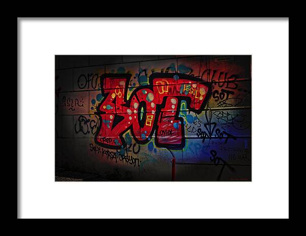 Graffiti Framed Print featuring the photograph SOT Graffiti - Lisbon by Mary Machare
