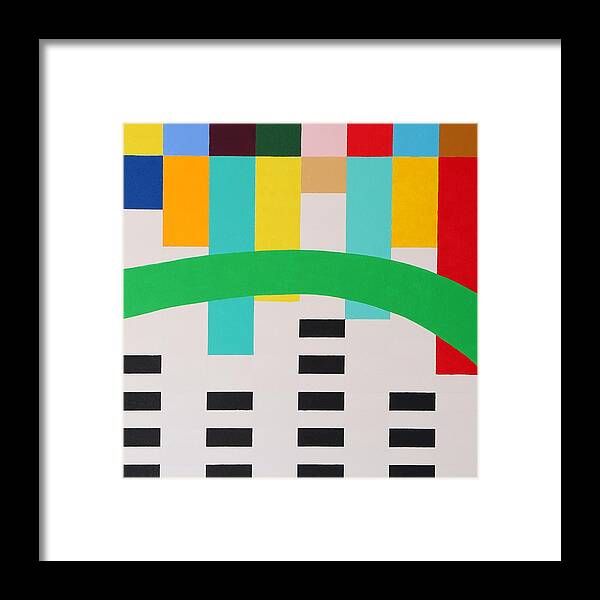 Geometric Framed Print featuring the painting Sound Board #3 by Thomas Gronowski
