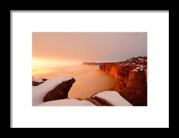 Fog Framed Print featuring the photograph Grand View in Fog by Dustin LeFevre