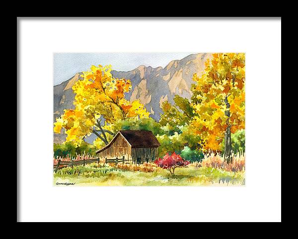 Barn Painting Framed Print featuring the painting South Boulder Barn by Anne Gifford