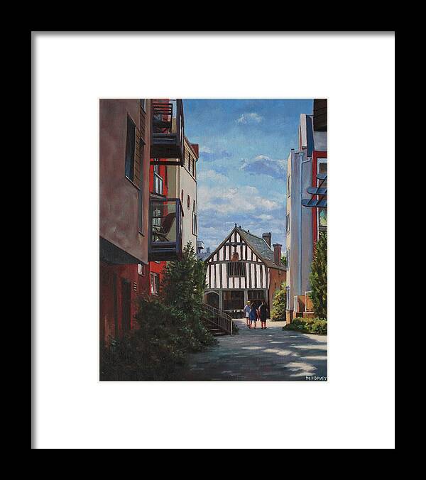 Buildings Framed Print featuring the painting Southampton Medieval Merchant House from High st by Martin Davey