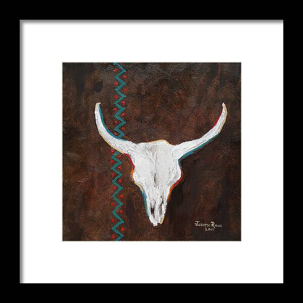 Skull Framed Print featuring the painting Southwestern Influence by Judith Rhue