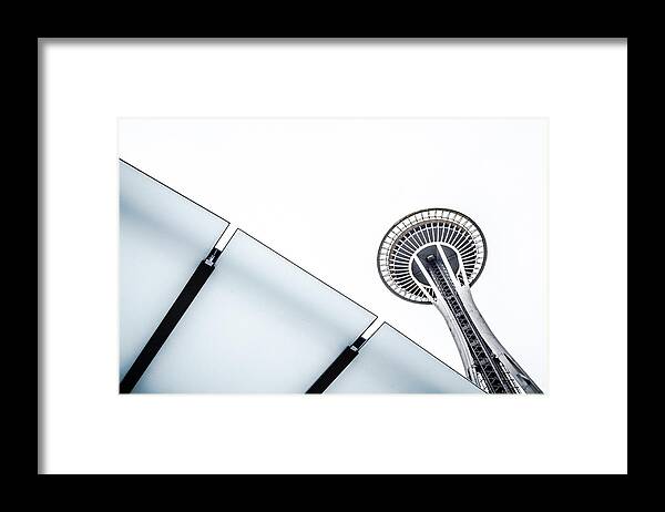 2014 Framed Print featuring the photograph Space Needle on White by Wade Brooks