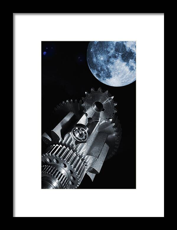 Moon Framed Print featuring the photograph Space Technology And Fantasy by Christian Lagereek