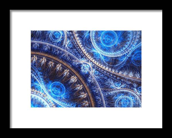 Abstract Framed Print featuring the digital art Space-time mesh by Martin Capek