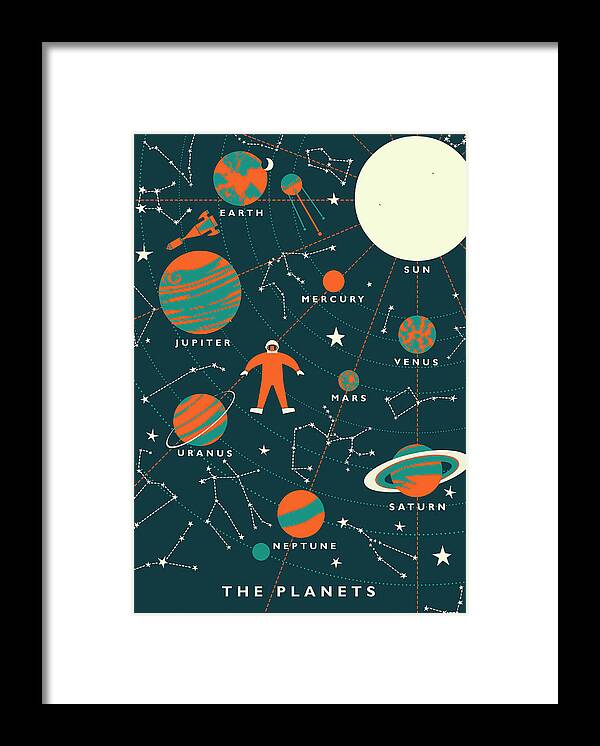 Adult Framed Print featuring the photograph Space Travel And Planets In The Solar by Ikon Images
