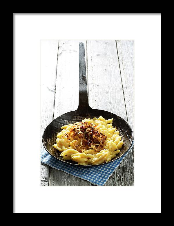 German Food Framed Print featuring the photograph Spaetzle With Cheese And Roasted Onions by Westend61