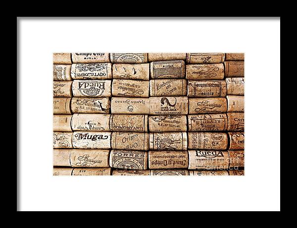 Wine Framed Print featuring the photograph Spanish Corks by Clare Bevan