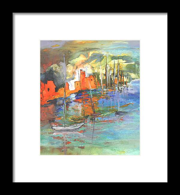 Impressionism Framed Print featuring the painting Spanish Harbour 02 by Miki De Goodaboom