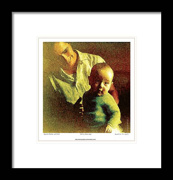 Fine Art Poster Framed Print featuring the photograph Spanish Mother and Child by Kenneth De Tore