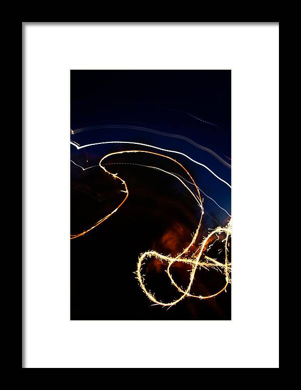 Sparkler Framed Print featuring the photograph Sparkler by Joel Loftus