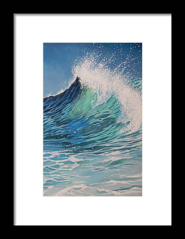 Wave Framed Print featuring the painting Sparkling Turquoise by Arie Van der Wijst