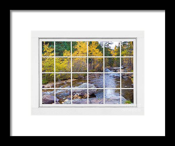 Window To Nature Framed Print featuring the photograph Special Place in the Woods Large White Picture Window View by James BO Insogna