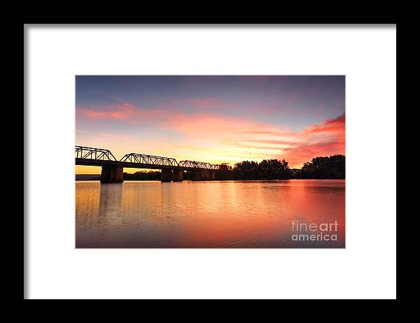 Sunset Framed Print featuring the photograph Spectacular Sunset over Nepan River Penrith by Leah-Anne Thompson