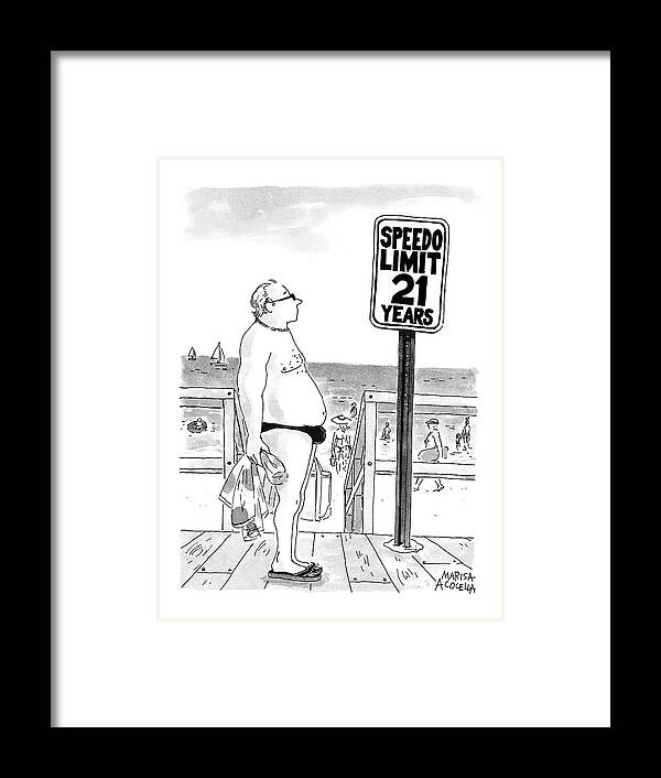 Automobiles - Speeding Framed Print featuring the drawing Speedo Limit 21 Years by Marisa Acocella Marchetto