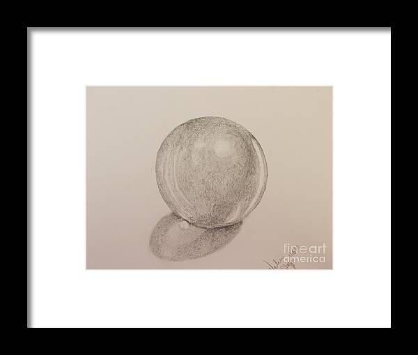  Framed Print featuring the drawing Sphere by Valerie Shaffer