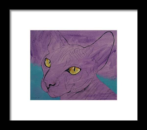 Art Framed Print featuring the painting Purple Sphynx by Michael Creese