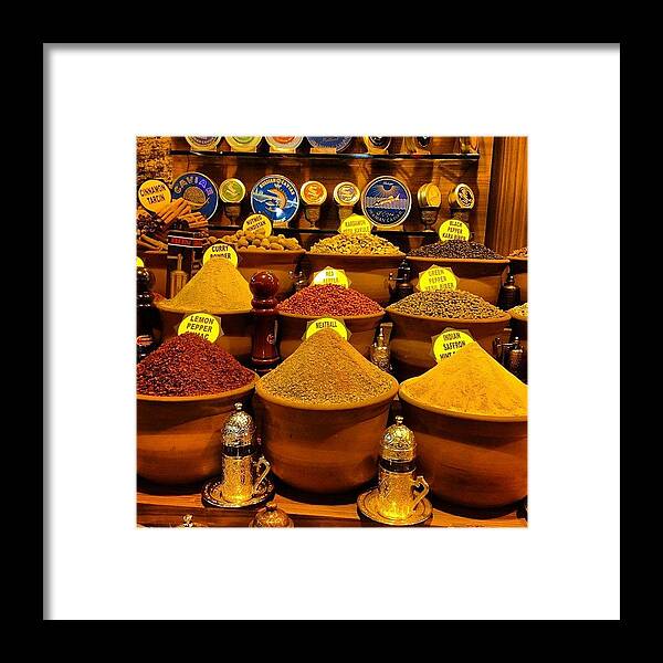  Framed Print featuring the photograph Spices From The Spice Bazaar (egypt by Julie Lee