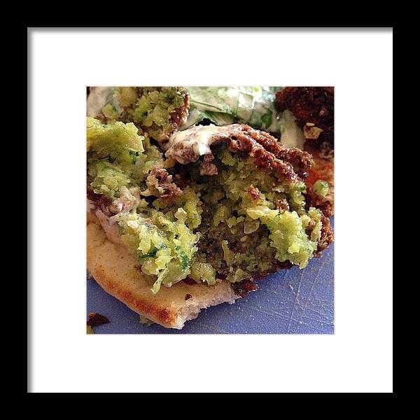  Framed Print featuring the photograph Spicy Green Falafel On Pita by T C