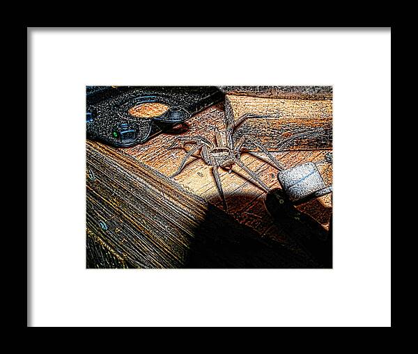 Spider Framed Print featuring the digital art SPIDER on the MOVE by Robert Rhoads