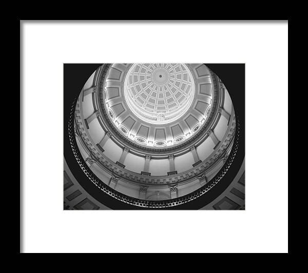 Black And White Framed Print featuring the photograph Spiral Dome by Jenny Hudson