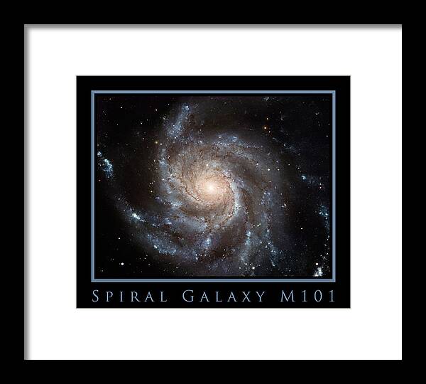 Spiral Galaxy Framed Print featuring the photograph Spiral Galaxy M101 by Adam Mateo Fierro