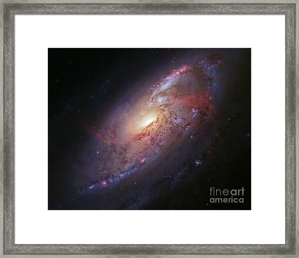 Hubble Space Telescope Spiral Star Galaxy M106 Matted Framed Poster Photo Print 