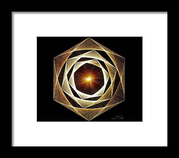 Fractal Framed Print featuring the drawing Spiral Scalar by Jason Padgett