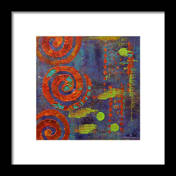 Spiral Framed Print featuring the painting Spiral Series - Mirth by Moon Stumpp